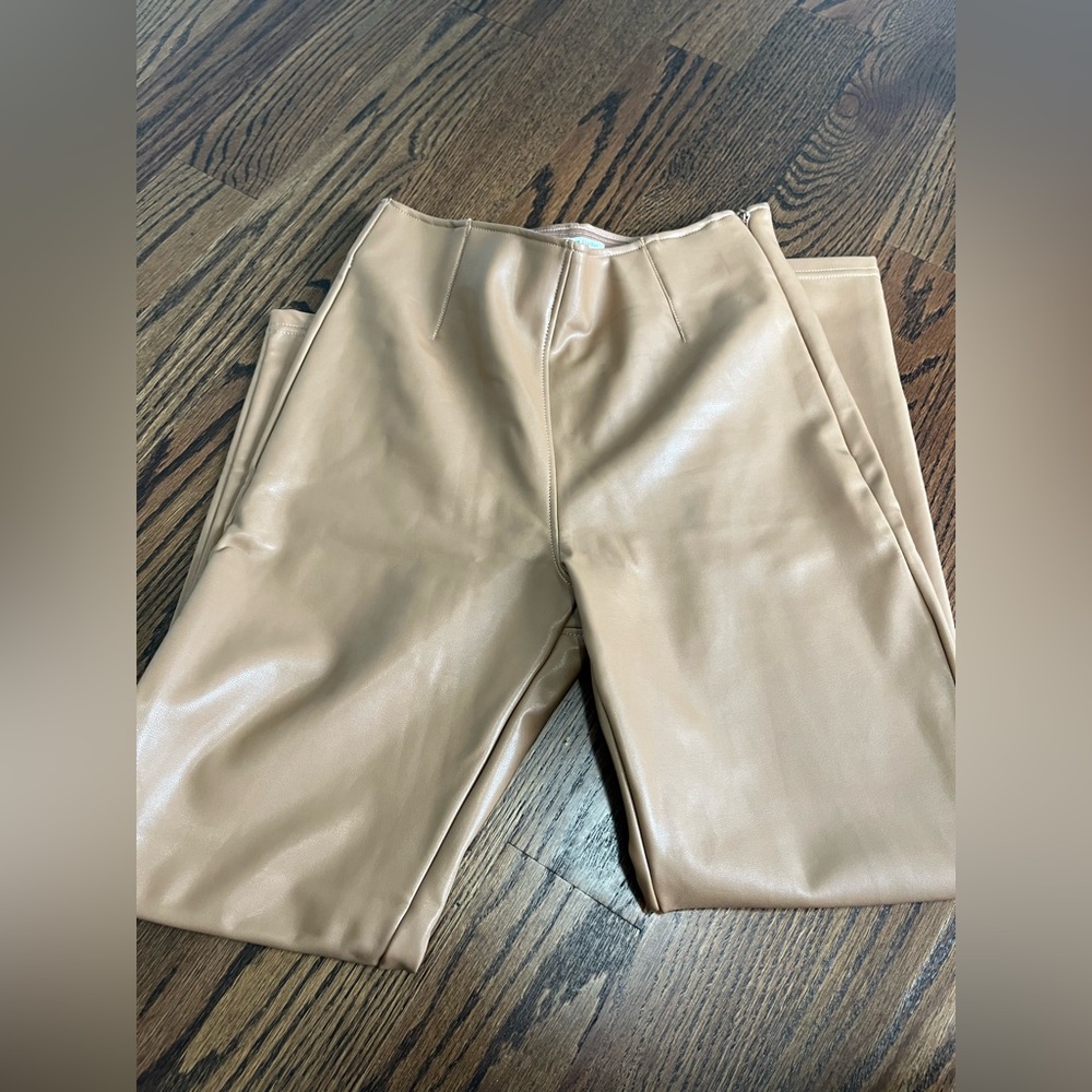 Abercrombie leather zip up leggings